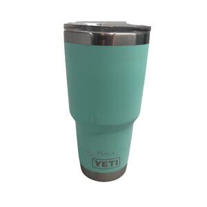 YETI Rambler 30 oz Tumbler Teal Stainless Steel Vacuum Insulated Open Lid GUC